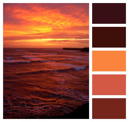Sea Kimmeridge Bay Sunset Image